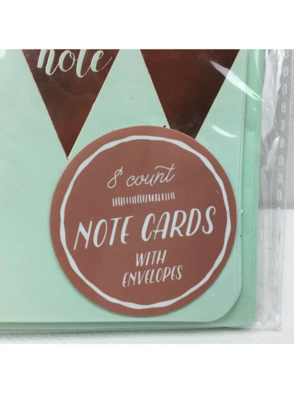 Just A Note Mint Gold 8 Count Notecards With Envelopes Stationary